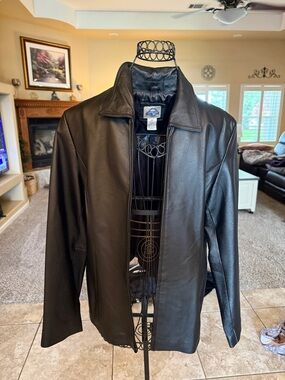 Shaver lake Leather Black womens Smooth Leather Zip Jacket